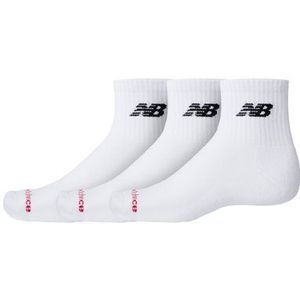 New Balance Unisex Everyday Ankle 3 Pairs in Wit, Cotton, Maat XL