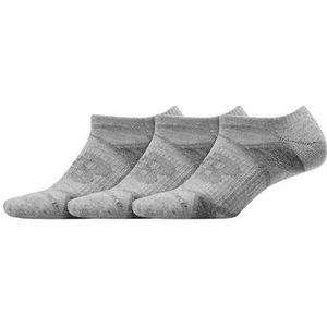 New Balance Unisex Performance No Show Socks 3 Pack in Grijs, Poly Knit, Maat L