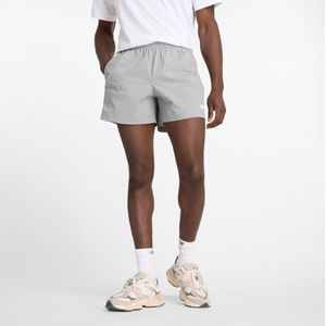 New Balance Heren Athletics Stretch Woven Short 5"" in Beige, Polywoven, Maat S