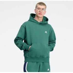 New Balance Heren Hoops Fleece Hoodie in Groente, Cotton Fleece, Maat XL