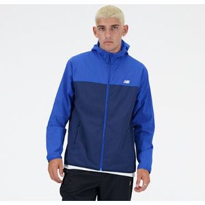 New Balance Heren Athletics Woven Jacket in Blauw, Polywoven, Maat L