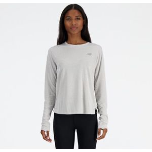 New Balance Dames Athletics Long Sleeve in Grijs, Poly Knit, Maat L