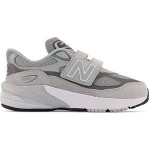 New Balance Kinderen 990v6 Hook and Loop in Grijs, Suede/Mesh, Maat 32