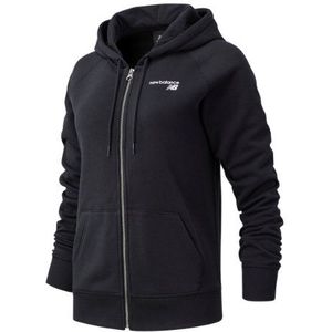 New Balance Dames NB Classic Core Fleece Fashion Full Zip in Zwart, Cotton, Maat XS