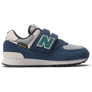 New Balance Kinderen 574 HOOK & LOOP in Grijs, Leather, Maat 28