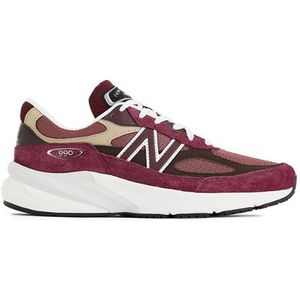 New Balance Unisex Made in USA 990v6 in Rood/Bruin, Leather, Maat 42