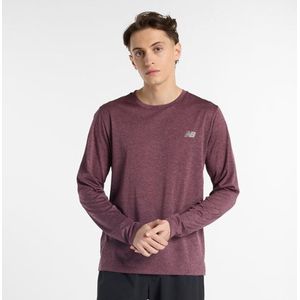 New Balance Heren Athletics Long Sleeve in Purper, Poly Knit, Maat 2XL