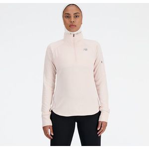 New Balance Dames NB Heat Grid Half Zip in Roze, Poly Knit, Maat L