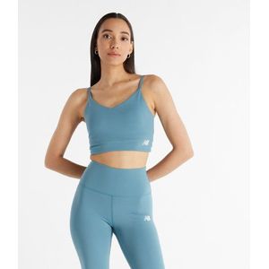 New Balance Dames NB Harmony Light Support Sports Bra in Blauw, Poly Knit, Maat XS