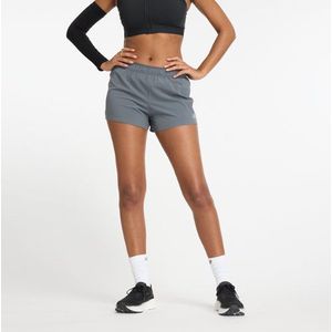 New Balance Dames RC Short 3"" in Grijs, Polywoven, Maat XS