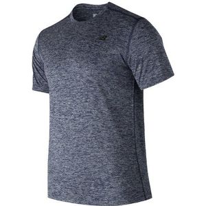 New Balance Heren Core Heathered T-Shirt in Blauw, Poly Knit, Maat XL