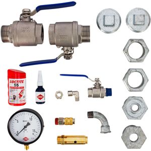 Appendageset drukvat 2" en compressor 1 1/2" 11 bar