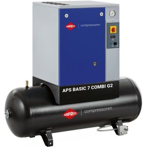 Schroefcompressor APS 7 Basic G2 Combi 10 bar 7.5 pk/5.5 kW 780 l/min 200 l