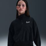 Nike fleecetop met lange mouwen voor meisjes - Zwart