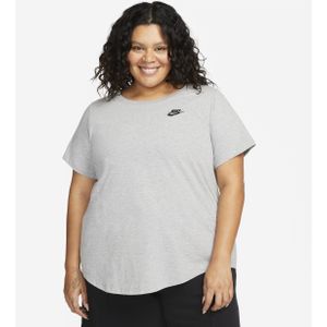 Nike Sportswear Club Essentials T-shirt voor dames (Plus Size) - Grijs