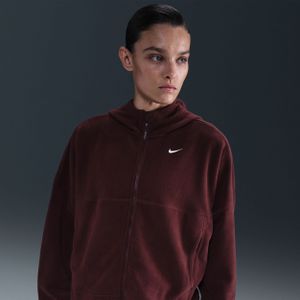 Nike One Therma-FIT damestop met rits over de hele lengte - Rood