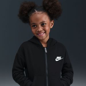 Nike Club Fleece Hoodie met rits voor kleuters - Zwart