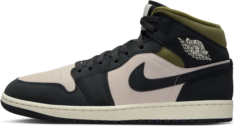 Jordan - AJ1 Mid - Sneakers - Beige - Leer, Synthetisch