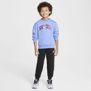 Nike Sportswear Powder Play tweedelige set van lichte fleece met ronde hals voor kleuters - Zwart