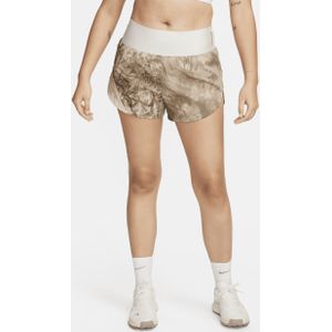 Nike Trail Repel hardloopshorts met halfhoge taille en binnenbroekje voor dames (8 cm) - Bruin