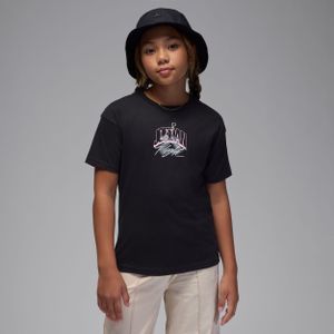 Jordan T-shirt met gestretchte graphic voor kids - Zwart