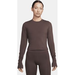 Nike One Fitted Dri-FIT damestop met lange mouwen - Bruin