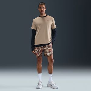 Nike Stride Dri-FIT hardloopshorts met print en binnenbroek voor heren (18 cm) - Zwart