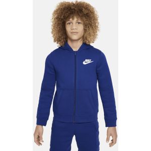 Nike Sportswear fleecehoodie met rits en graphic voor jongens - Blauw