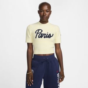 Paris Saint-Germain Sport Essentials Nike knit voetbaltop met korte mouwen voor dames - Bruin