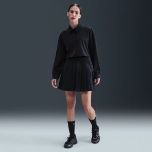 Nike 24.7 PerfectStretch ruimvallende skort met Dri-FIT, plooien en hoge taille - Zwart