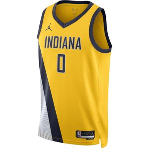 Indiana Pacers Statement Edition Swingman Jordan NBA-jersey met Dri-FIT voor heren - Geel