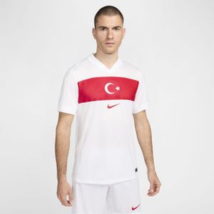 Turkije 2024/25 Stadium Thuis Nike Dri-FIT replica voetbalshirt voor heren - Wit