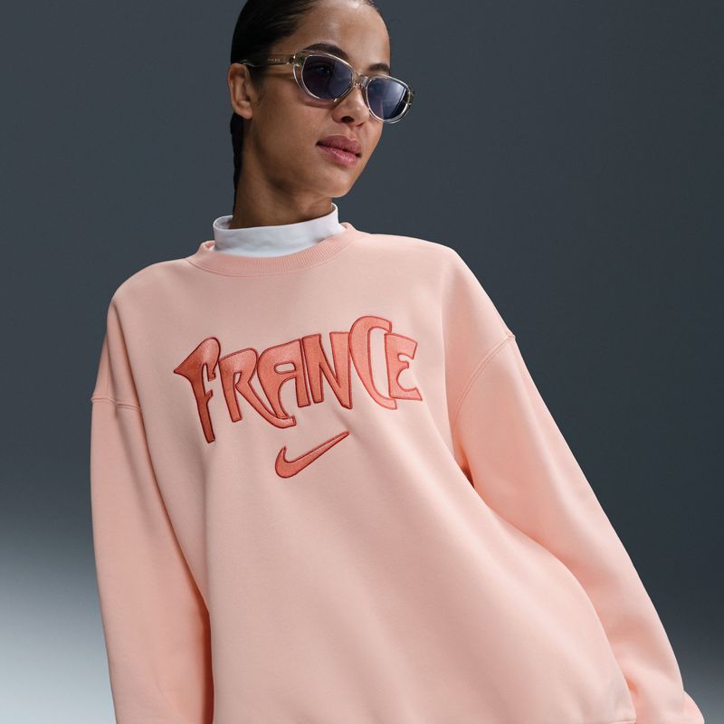 Nike - Frankrijk Phoenix Fleece - Oversized Voetbalsweatshirt - Roze