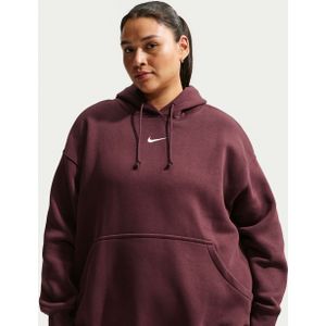 Nike Phoenix Fleece oversized hoodie voor dames (Plus Size) - Rood