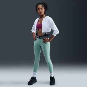 Nike Pro legging met halfhoge taille voor meisjes - Groen