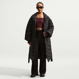 Nike Swoosh Series Therma-FIT oversized trenchcoat met dons voor dames - Zwart
