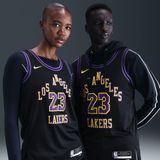 LeBron James Los Angeles Lakers City Edition Nike Dri-FIT Swingman NBA jersey voor heren - Zwart