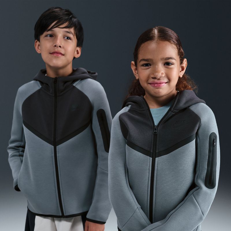 Nike Tech Fleece Hoodie met rits voor kids - Grijs