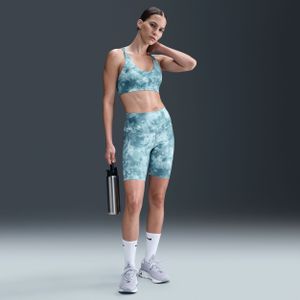 Nike Zenvy bikershorts met hoge taille en print voor dames (20 cm) - Blauw