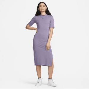 Nike Sportswear Essential aansluitende midi jurk - Paars