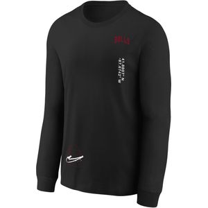 Chicago Bulls Courtside Max90 Nike NBA-shirt met lange mouwen voor jongens - Zwart