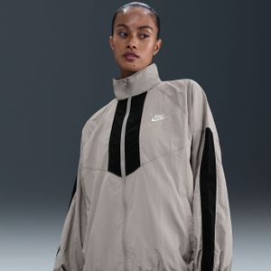 Nike Windrunner geweven oversized damesjack - Grijs