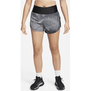 Nike Trail Repel hardloopshorts met halfhoge taille en binnenbroekje voor dames (8 cm) - Zwart