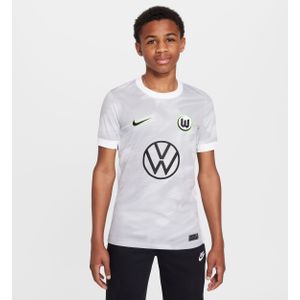 Vfl Wolfsburg 2025/2026 Stadium Uit Nike Dri-Fit replica voetbaltop met korte mouwen voor kids - Wit