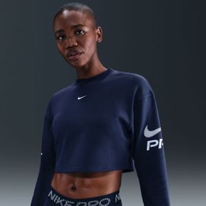Nike Pro ruimvallend Dri-FIT sweatshirt met ronde hals van sweatstof - Blauw