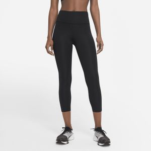Nike Fast Cropped hardlooplegging met halfhoge taille voor dames - Zwart