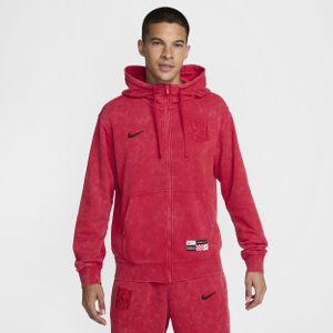 Liverpool FC Club Derde Nike voetbalhoodie van sweatstof met rits over de hele lengte voor heren - Rood