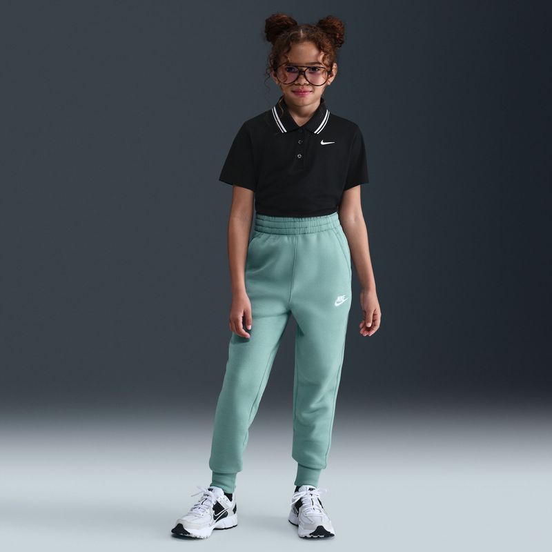 Nike - Club Fleece - Aansluitende Meisjesbroek - Groen - Hoge Taille