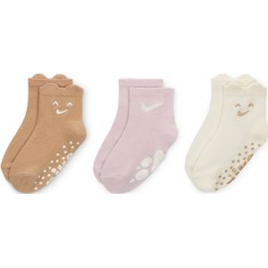 Nike Cozy Comfort geribbelde sokken met anti-slip (0-6 maanden, 3 paar) - Bruin