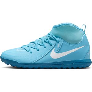 Nike Jr. Phantom Luna 2 Club high-top voetbalschoenen voor kleuters/kids (turf) - Blauw